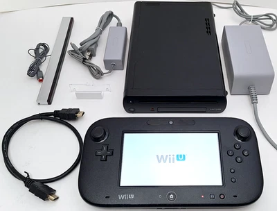 Nintendo Wii U Gaming System 32GB Console + Gamepad Complete Bundle Matte BLACK - Image 1 of 4