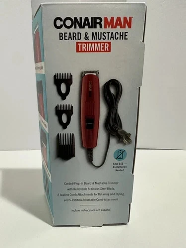 Recortadora de oso y bigote Conair Man 5 piezas sin necesidad de pilas roja nueva C2 Foto 1 de 1