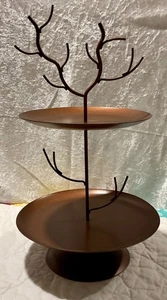 Metal Two-tier serving tray or display stand, copper metallic color,great condit - Picture 1 of 7