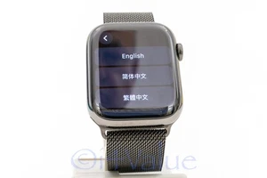 L@@K ! Apple Watch Series 7, boîtier en acier inoxydable graphite 45 mm, bracelet milanais - Photo 1/11