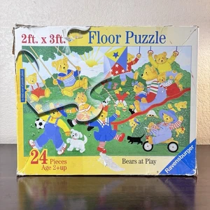 RARE "Bears At Play" 1997 Ravensburger 24 Piece Floor Puzzle Made In USA Vintage - Bild 1 von 9