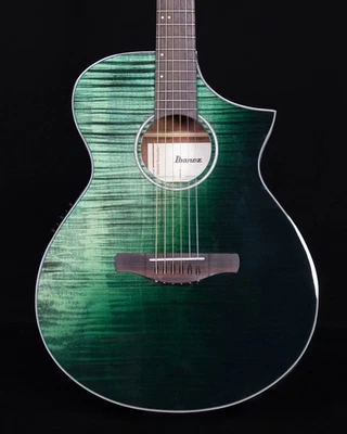 Ibanez AEWC32FMGSF Acoustic Electric, Dark Green Sunset Fade High Gloss - Image 1 of 4