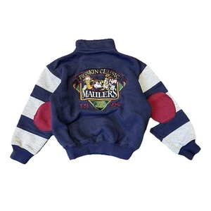 Vintage Disney Mickey Pigskin Classics 1/4 Zip Sweatshirt Youth Size 4-6  - Picture 1 of 5