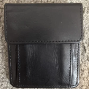 Vintage Buxton Schwarz Leder Mini Geldbörse Geld & 2 CC-Fächer & Münzfach Neu - Bild 1 von 5