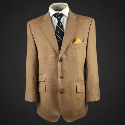 Magee Men’s Tweed Jacket 42S Brown Pink Purple Check Sport Coat Blazer Country - Image 1 of 4