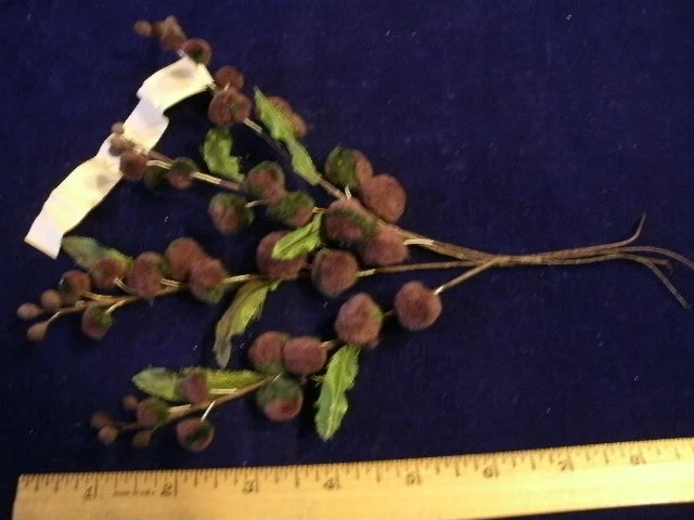 Vintage Millinery Flower Chenille Puff Stamen Brown T2  - Image 1 of 1