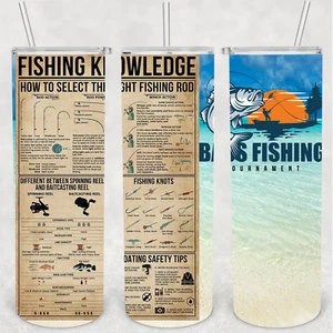 FISHING TUMBLER 12- Includes One 20oz Metal Insulated Tumbler, Lid & Straw - Picture 1 of 3