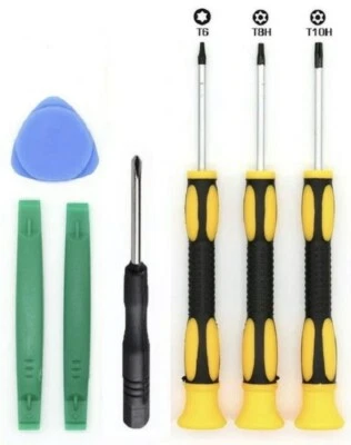 7pc Screwdriver Tool Kit Set Xbox One 360 PS3 PS4 Controller T6 TR8 T10 Phillips - Image 1 of 4