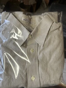 Burberry London Old Tag Brown & White Stripe Long Sleeve Shirt  Pristine! 17/43 - Picture 1 of 8