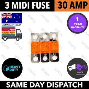 3 x 30 AMP Midi Fuses 30A for Dual Battery ANS Fuse Holder Solar Caravan Kit - Picture 1 of 2