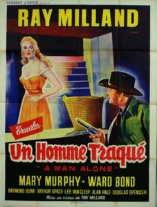 Póster francés Ray Milland Mary Murphy Lee Van Cleef A MAN ALONE 1955 47x63 - Imagen 1 de 1