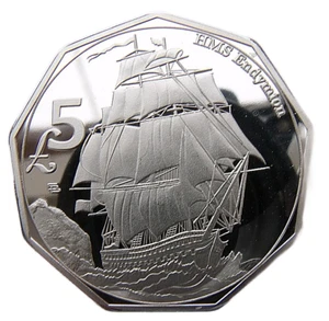 ROCKALL - UK 5 POUNDS 2022 SAILING SHIP HMS ENDYMION 40mm PROOF COIN - Picture 1 of 4