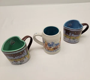 Christkindlmarket 2016 & 2018, Chicago & Milwaukee, 2 Heart Shaped & 1 Round Mug - Picture 1 of 24