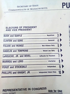 November 3, 1992 Specimen Presidental Ballot--Bush & Quayle vs. Clinton & Gore - Picture 1 of 4