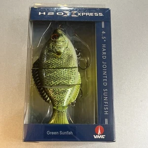 H2O XPRESS 4.5" HARD JOINTED GREEN SUNFISH Dive Bait Realistic 3D Eyes Lure - Picture 1 of 3