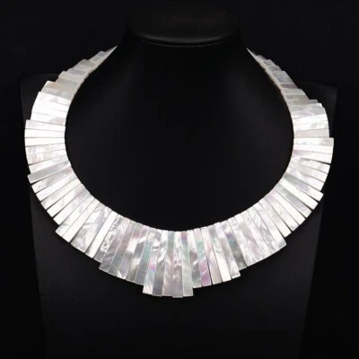 Collar Gargantillas 18"" Natural Colorido Blanco Concha de Mar Rama Cuentas Foto 1 de 4