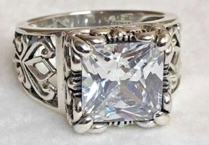 Silpada 925 Sterling Silber Uptown Cubic GRÖSSE 5 CZ filigraner Ring R0981 - Bild 1 von 12