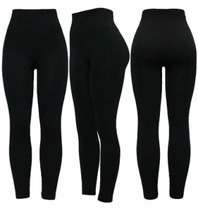 Neu hochtaillierte dicke warme Wintervlies gefütterte Damenleggings Übergröße 6-24 - Bild 1 von 5