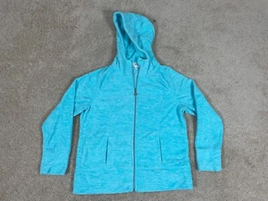 Unlisted Kenneth Cole Full Zip Hooded Jacket Womens XL Fleece Athletic Fit Blue - Picture 1 of 12