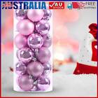 24pcs Shatterproof 4cm Reusable Christmas Ball Wedding Home Decor (pink) *