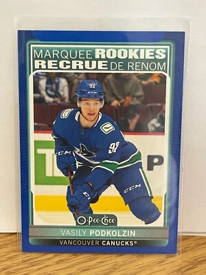 2021-22 OPC O-Pee-Chee Marquee Rookies Blue Vasily Podkolzin #619 Canucks - Image 1 of 2