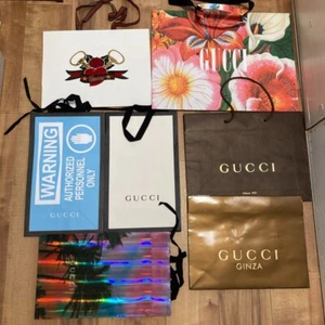 7-piece of GUCCI Authentic Limited edition Multicolor Paper Shopping Tote Bags - Picture 1 of 20