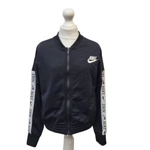 Adidas Black White Trim Zipped Sports Tracksuit Top Uk Boys Large DD691 - Picture 1 of 5