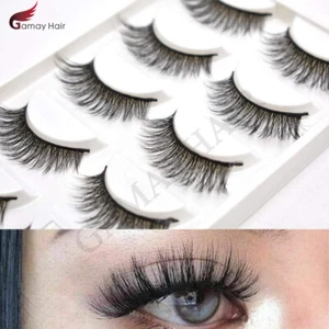 US 3D Mink Eyelashes Natural Long Thick False Makeup Fashion Eye Lashes 5 Pairs - Picture 1 of 4