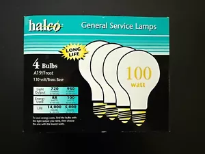 Halco (4 Leuchtmittel) 100 Watt Glühbirne Lampen A19 Frost Messingsockel lange Lebensdauer - Bild 1 von 5