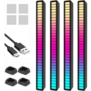 4-Pack RGB Sound Control Lights Voice-Activated Rhythm Ambient LED Lights - Picture 1 of 6