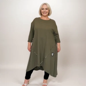 ROCKTHOSECURVES WOMENS DRESS LONG LENGTH HANKY HEM TOP ZIP FEATURE PLUS SIZE - Picture 1 of 8