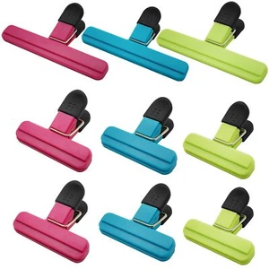 Chip Bag Clips 9pcs Air Tight, Heavy Duty, Sturdy Plastic Clips for Food Stor... - Picture 1 of 7