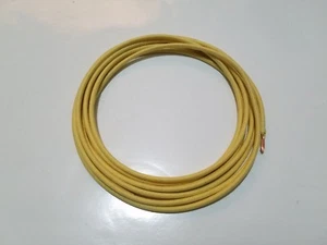 Alambre primario cubierto de tela trenzada de colección calibre 18 GA amarillo liso de 5 pies - Imagen 1 de 2