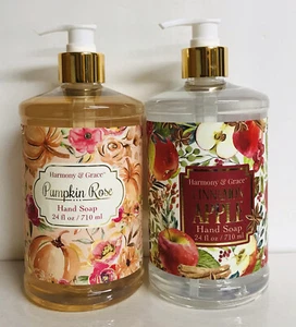 Harmony & Grace ~ Cinnamon Apple & Pumpkin Rose Luxury Hand Soap 24 fl oz Each - Picture 1 of 2