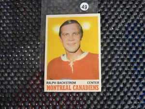 VINTAGE HOCKEY CARD O-PEE-CHEE 1970 MONTREAL CANADIENS RALPH BACKSTROM  NO49 - Picture 1 of 2