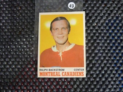 VINTAGE HOCKEY CARD O-PEE-CHEE 1970 MONTREAL CANADIENS RALPH BACKSTROM  NO49 - Image 1 of 2