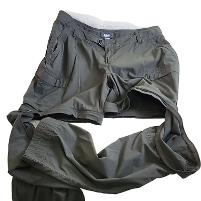 Pantalones para mujer REI verde calce relajado cintura ajustable cremallera exterior, talla 14 P Foto 1 de 4