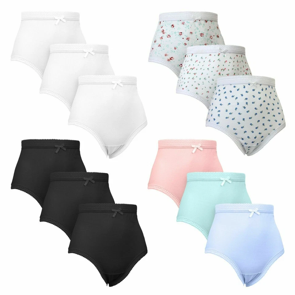 3 Damas Full Mama 100% Algodón Maxi Calzoncillos Ropa Interior Todos los Tamaños Foto 1 de 1