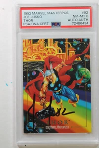 Thor 1992 Marvel Masterpieces Thor #92 firmado por Joe Jusko automático auténtico PSA 8 - Imagen 1 de 3