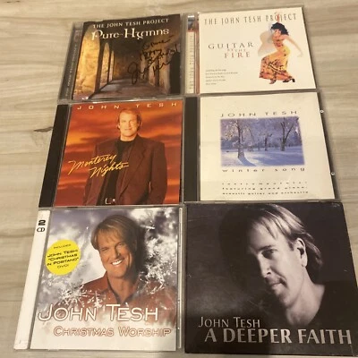 John Tesh CD & DVD LOT PURE HYMNS AUTOGRAPHED GUITAR BY FIRE CHRISTMAS WORSHIP Foto 1 de 4