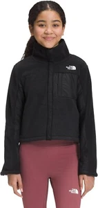 The North Face Fleece Mashup Jacket Girls Black Snap Button Long Sleeve APP2934 - Picture 1 of 10