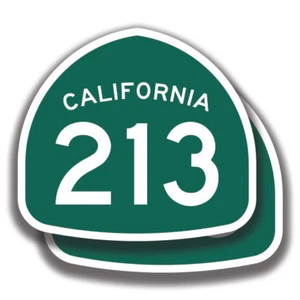 CALIFORNIA STATE ROUTE 213 STICKER 2 Decals Road Sign Bogo Highway - Picture 1 of 1