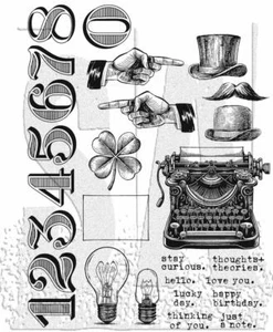 Tim Holtz Cling Stamps 7"X8.5"-Curiosity Shop - Picture 1 of 1