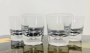 Large Rock Whiskey Tumblers Trapped Bubble Crystal Glass Base Kosta Boda Pippi 4 - Picture 1 of 24