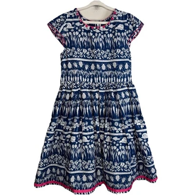 MONSOON Girls Size 9 Bug Blue Pink Party Dress Formal Cottage Layered Unique - Image 1 of 4