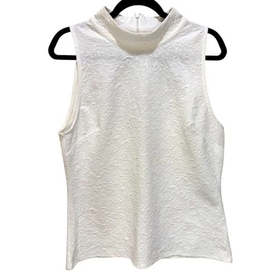 Camiseta sin mangas WHBM floral cachemira cuello falso - blanca talla XL Foto 1 de 4