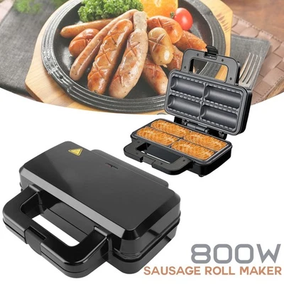 800W Double Sided Heating Plates Non Stick Pie Maker Hot Dog Sausage Bread Maker - image 1 of 4