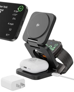 Wireless Charging Station, 3 in 1 Foldable Magnetic Wireless Charger for Appl... - Picture 1 of 7