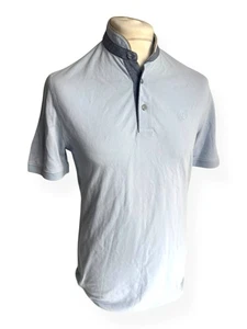 Bugatti Men's Premium Cotton Stand-Up Collar Polo Shirt Size Small | Light Blue - Picture 1 of 24