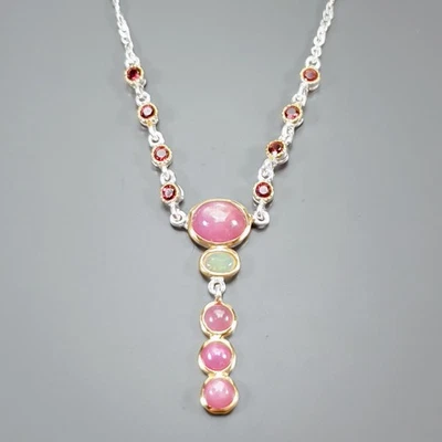 Jewellery Ruby Necklace 925 Sterling Silver 20"/N27420 - Image 1 of 4
